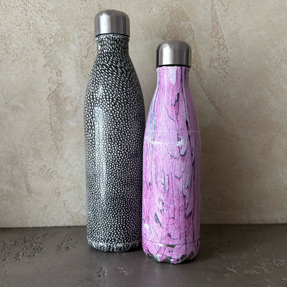 2 pcs Swell Patterned Insulated Bottle